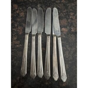 VTG WM Rogers MFG CO Silverplate Dinner Forks Marigold Silver Mist 6 Pc Flatware